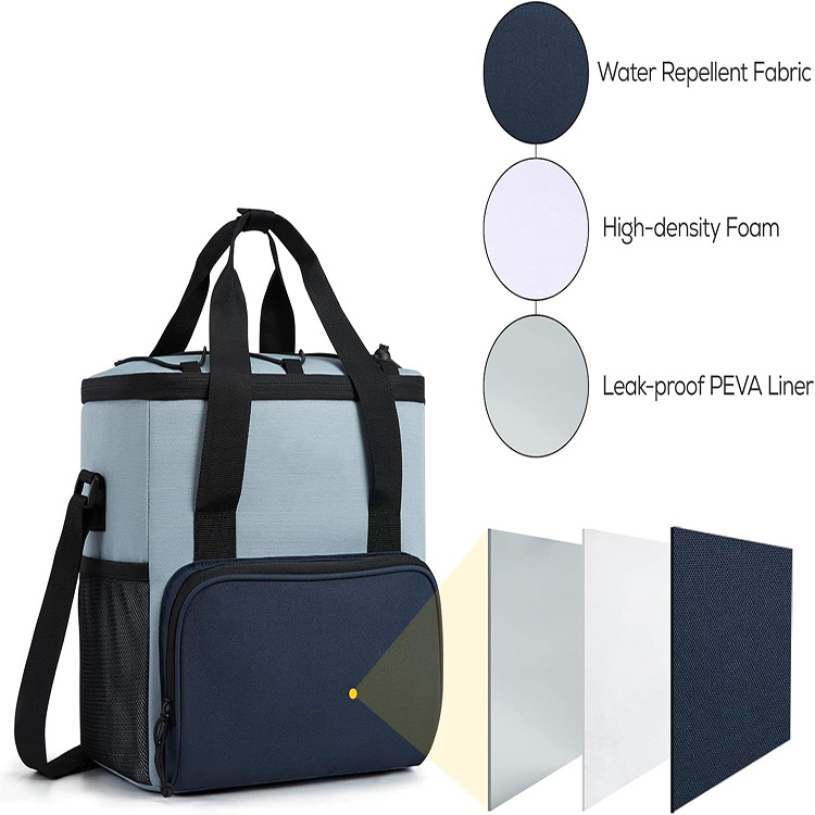 Insulated Leakproof Large Capacity Cooler Bag with Multi Pockets for Camping Beach Picnic Grocery Travel Outdoor Work
