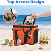 Double-Deck Leakproof Insulated Large Capacity Cooler Bag with Separate Compartments for Hot Cold Food Camping Picnic Travel