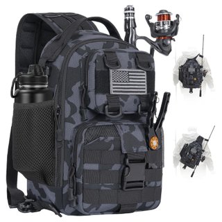 Fishing Backpack, Fishing Gear Storage Backpack, Tactical Fishing Gear Backpack, Waterproof Multifunctional Fishing Bag