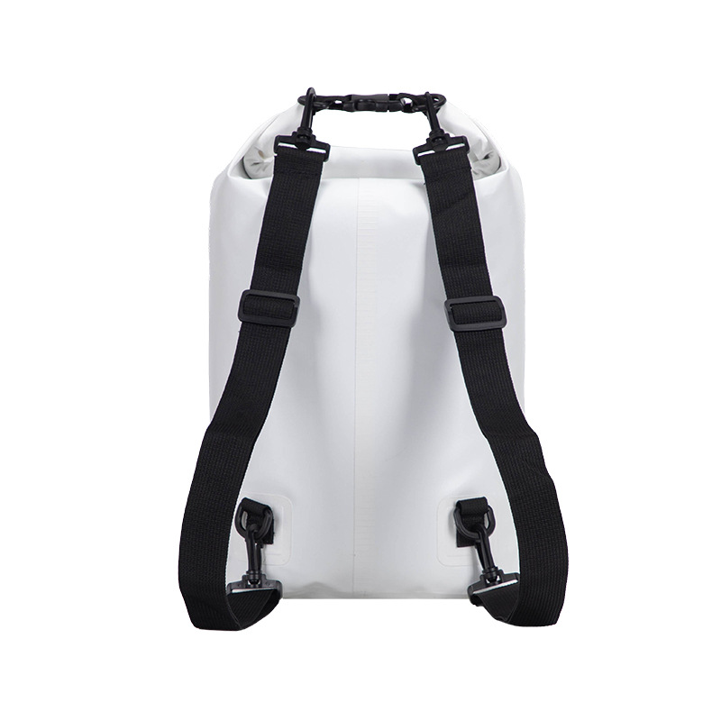 Translucent PVC 15L Dry Bag Unisex Open Closure Outdoor Waterproof Bucket Bag for Travel Sports Rafting Backpack