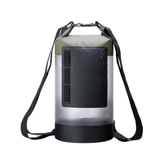 Fashion Translucent PVC Transparent 20L Outdoor Waterproof Bucket Bag Travel Sports Rafting Backpack