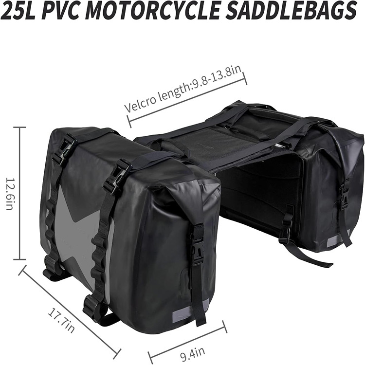 Heavy-Duty Detachable Large Capacity Motorcycle Saddle Bag with Quick Release Buckles for Touring Travel Outdoor Adventure