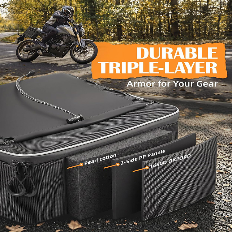 Convertible Large Capacity Motorcycle Saddlebag Backpack with 30L Storage for Motorbike Touring Travel Outdoor Adventure