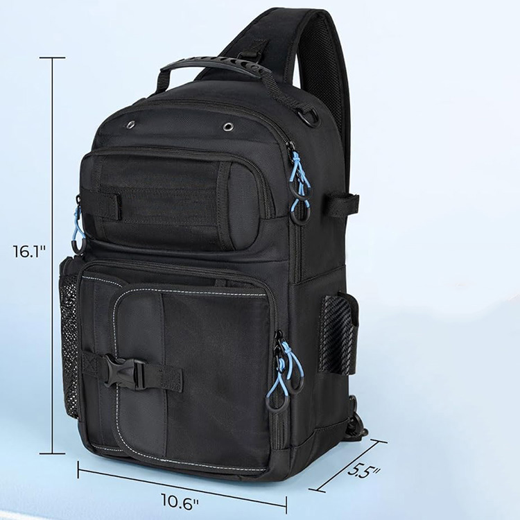 Waterproof Wear-resistant Large Capacity Fishing Backpack with Multi Detachable Tackle Pockets for River Bank Lure Angling