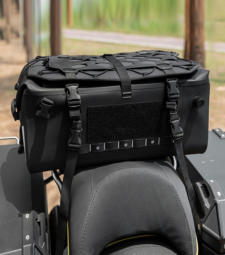 Motorcycle Rear Seat Bag, Travel Gear, Luggage Pack, Storage Pannier, Waterproof Backpack, Dual Shoulder Hardcase Tail Bag