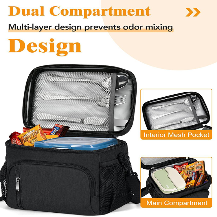 Portable Leakproof Insulated Lunch Bag with Adjustable Shoulder Strap for Work Office Picnic Travel Outdoor Daily Meal Use