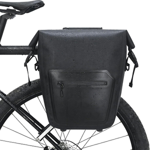 Waterproof Roll-Top Bike Pannier Bag with Reflective Details for Cycling Commuting Touring Travel