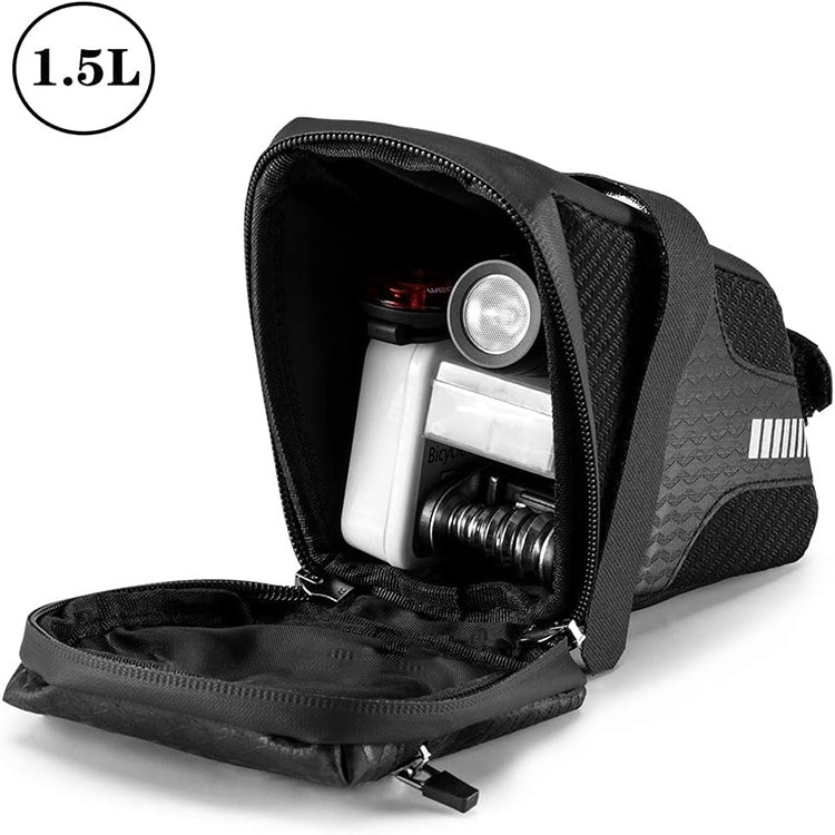 Expandable Large Capacity Waterproof Bike Pannier Bag with Reflective Stripe for Commuting Touring Grocery