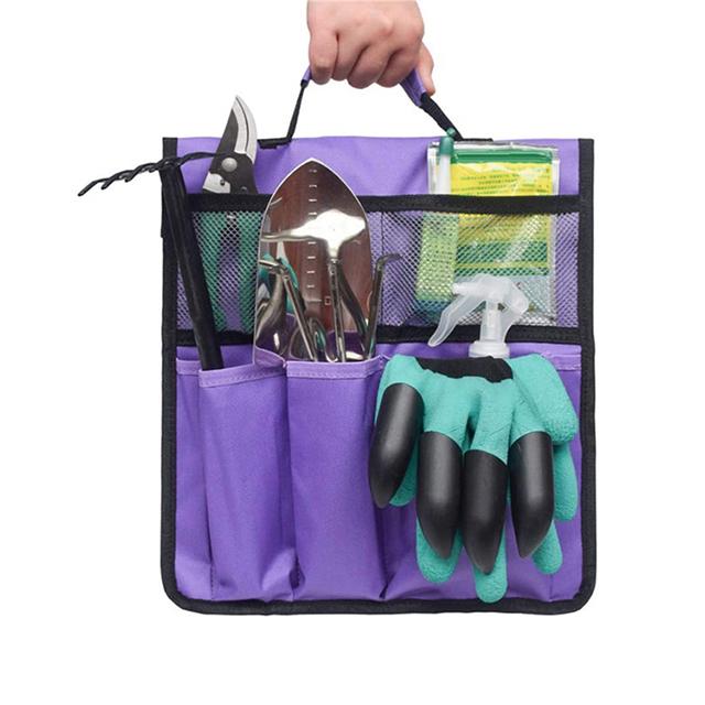 Factory Direct Portable Multi-Pockets Folding Mesh Garden Kneeler Tool Bag(EPZ-473)