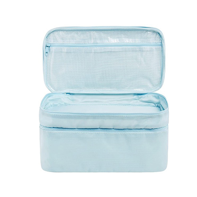 Hot Selling Large Compartment Lightweight Double Layer Korean Cosmetic Bag(EPZ-471)