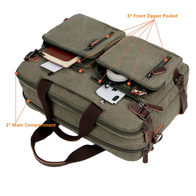 Factory Direct Convertible 17 Inch Business Briefcase Bag Backpack Laptop(EPZ-496)