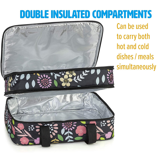 Hot Sell Double Casserole Insulated Travel Carry Bag Insulated Lunch Bag Kids(EPZ-581)