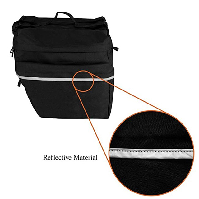 Best Sell Large Pockets Adjustable Hooks Reflective Trim Pannier Bags for Bicycles(EPZ-113)