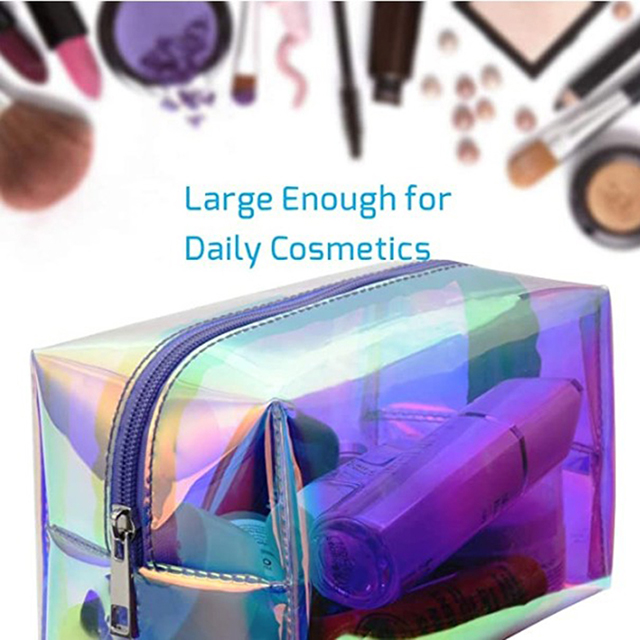 Hot Sell Clear Cosmetic Pouch Toiletry Organizer Holographic Cosmetic Bag(EPZ-039)