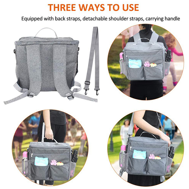 Hot Sell Insulated Waterproof Large Storage Baby Stroller Organizer Bag Nappy(EPZ-366)