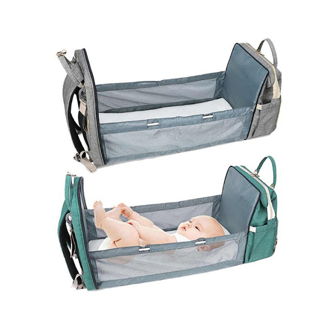Ready To Ship Large Capacity Multifunctional Diaper Backpack Baby Bed Bag(EPZ-261)