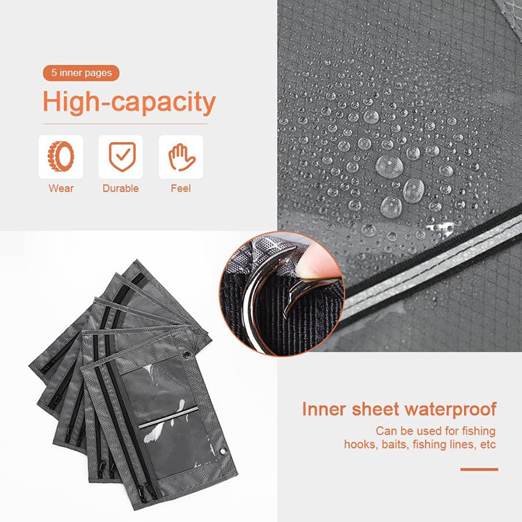 New Updating Waterproof Inner Pockets Replaceable Sleeves Fishing Hook Packaging Bag Bait Storage Bag