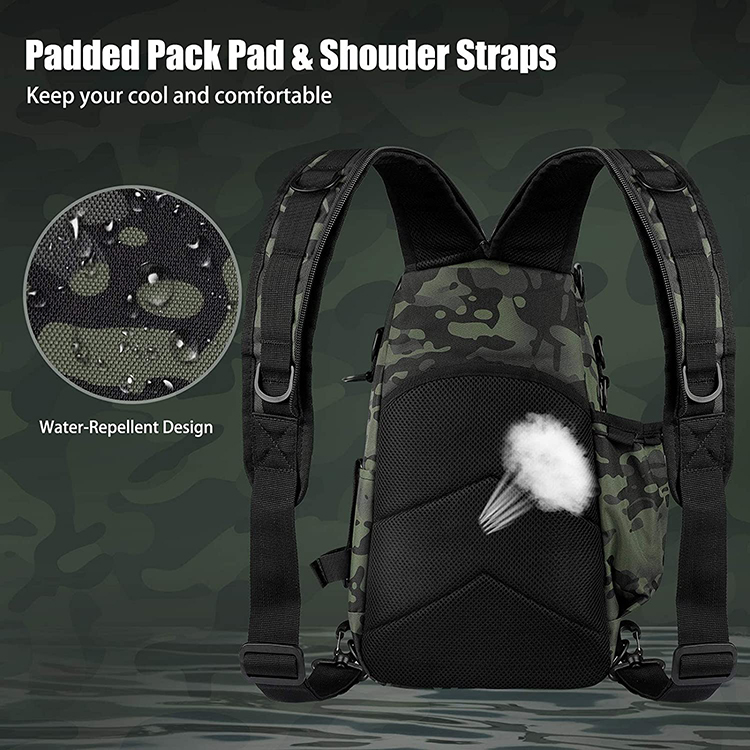 Promotional Water-resistant Freshwater Saltwater Tackle Fishing Storage Bag Cross Body Sling Bag