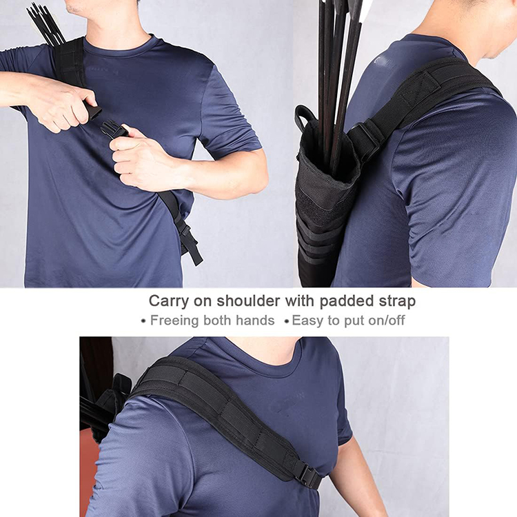 Durable Lightweight Archery Arrow Bag with Molle System Hanged for Target Shooting