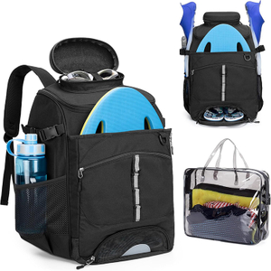 New Design Large Capacity Swim Backpack with Additional PVC Transparent Bag and Separate Shoe Space