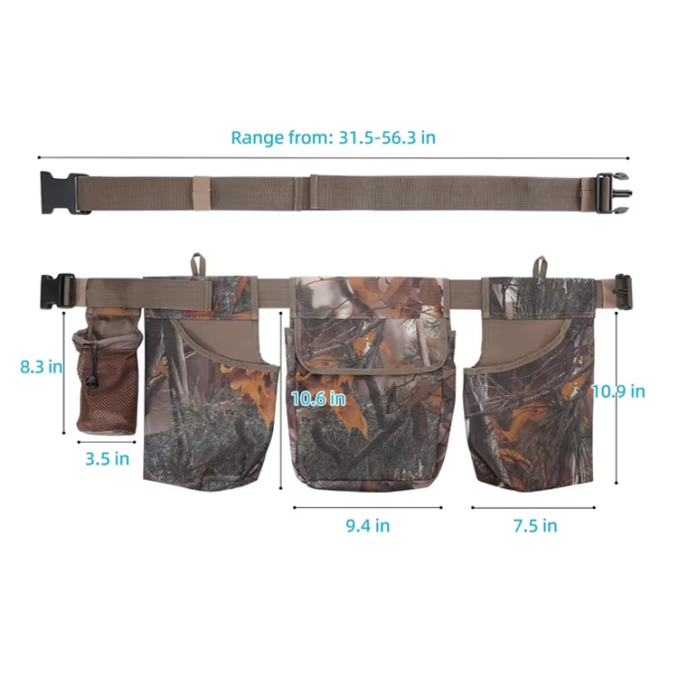 Durable Camouflage Hunting Bullet Bag Hunting Shell Waist Bag With Adjustable Belt