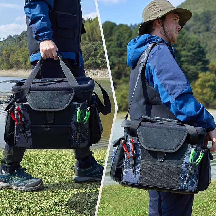 Water Resistant Extra Large Fit 7 3700 Tackle Boxes Fishing Box Bags With EVA Top Cover