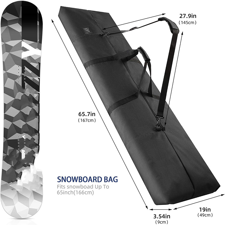 Waterproof Padded Heavy-Duty Snowboard Bag with Shoulder Strap for Travel Ski Trip Winter Outdoor Snow Sports