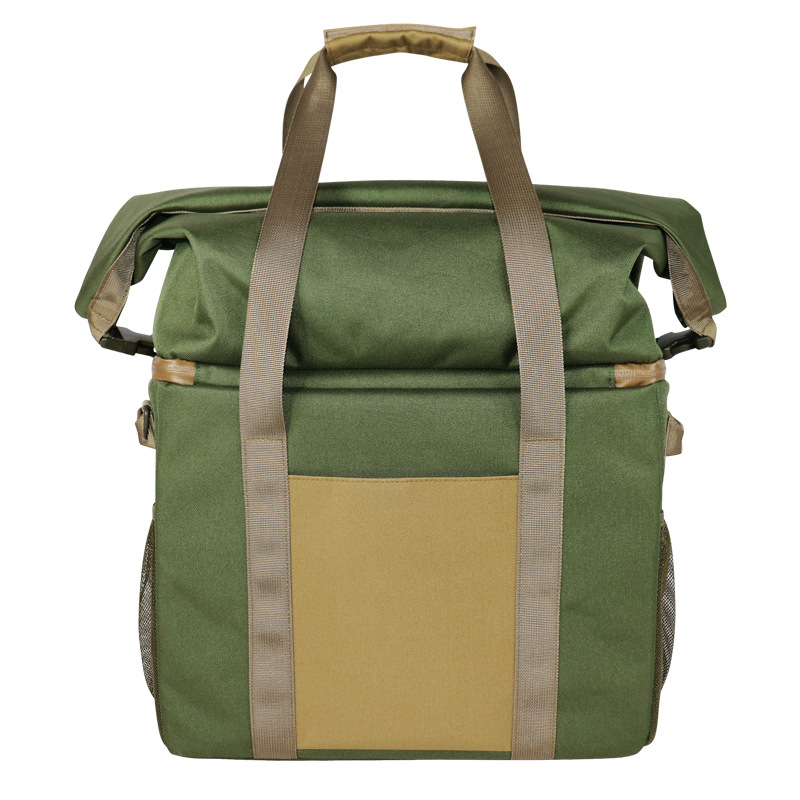 Extendable Double-Layer Insulated Bag, Oxford Cloth Roll-Top Foldable Cooler Bag for Outdoor Camping Storage & Organization