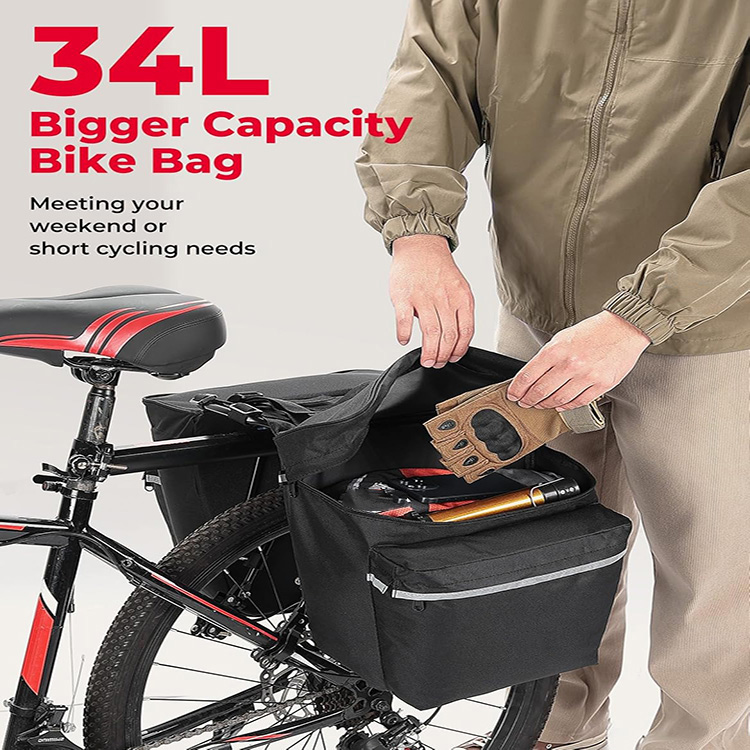 Waterproof Upgraded Large Capacity cycle Pannier Bag with Rain Cover for Touring Traveling Commuting Outdoor Adventure