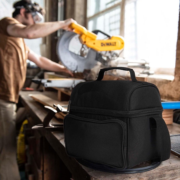 Deluxe Insulated Dual Compartment Lunch Bag with Heavy-Duty Zipper for Work Jobsite Office Picnic Outdoor Daily Use