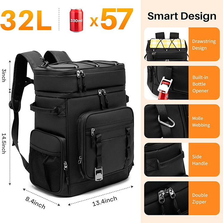 Waterproof Insulated Large Capacity Picnic Bag with Multi Pockets for Camping Beach Outdoor Travel Family Gathering