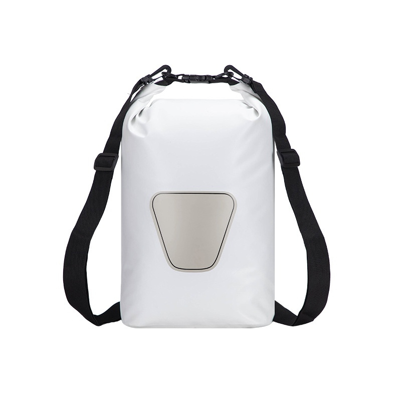 Translucent PVC 15L Dry Bag Unisex Open Closure Outdoor Waterproof Bucket Bag for Travel Sports Rafting Backpack