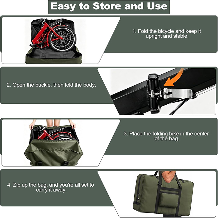 Foldable Large Capacity Bike Travel Bag with Shoulder Strap for 20-26 inch Bicycle Transport Storage Outdoor Cycling Trip
