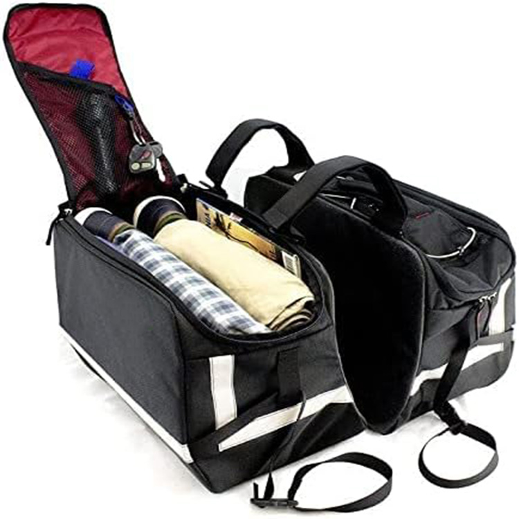 Durable Universal Motorcycle Saddlebag with Quick Release Buckles for Cruiser Touring Travel Outdoor Riding