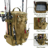 Waterproof 900D Oxford Fabric Large Capacity Fishing Tackle Backpack with Breathable Cushioned Straps for Outdoor Fishing
