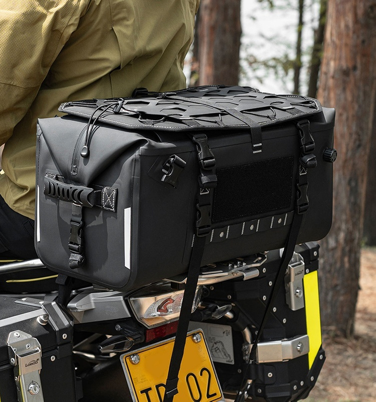 Motorcycle Rear Seat Bag, Travel Gear, Luggage Pack, Storage Pannier, Waterproof Backpack, Dual Shoulder Hardcase Tail Bag