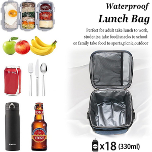 "Large Capacity Leakproof Insulated Lunch Bag with Dual Compartments for Work Office Picnic Outdoor Travel Daily Commuting Use "