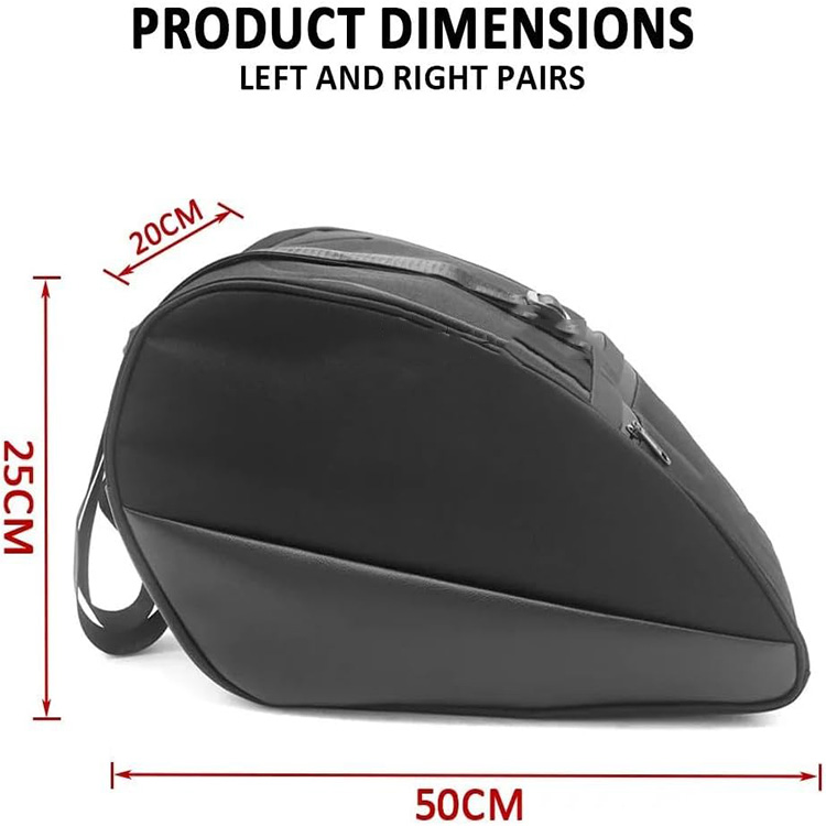 Large Capacity Waterproof Hard Shell Motorcycle Saddlebag with Lock for Touring Travel Outdoor Motorbike Storage Protection