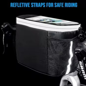 Insulated Hard Polyester Shell Waterproof Bicycle Handlebar Bag with Quick Release Mount for Cycling Picnic & Touring