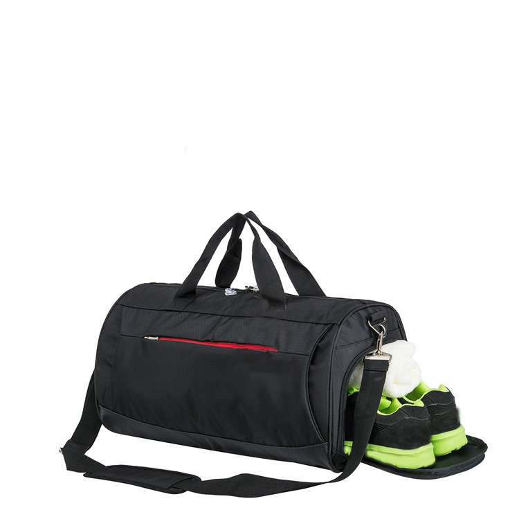 Gym sports bag with shoe compartment