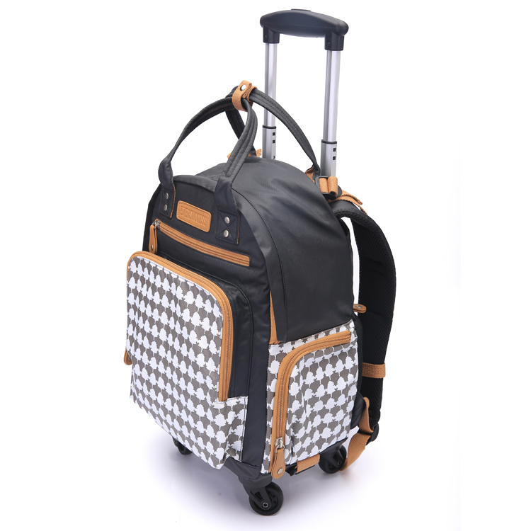 Baby Nappy Bags Mommy Diaper Bag Tote Backpack Outdoor Trolley Diaper Backpack(HC19-T01631)
