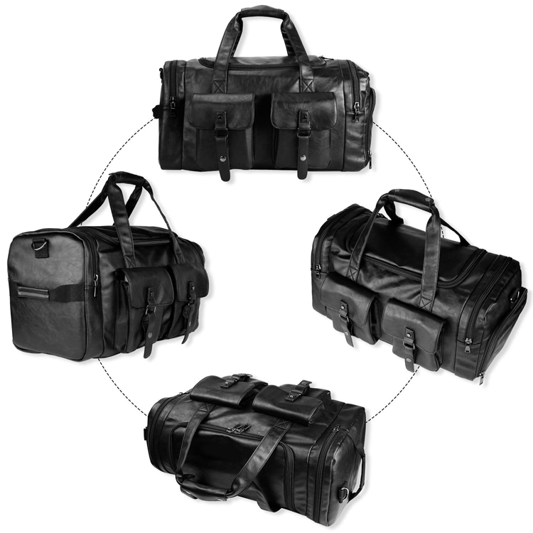 45L Gym Tote Bag Travel Duffel Bag Leather Sports Bag with Shoes Compartment (EP-SB061)