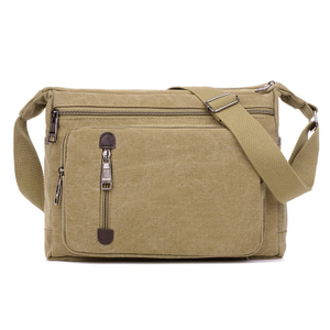 Cheap Custom Logo School Outdoor Travel Briefcase Shoulder Messenger Canvas Bag (EPJ-SB037)