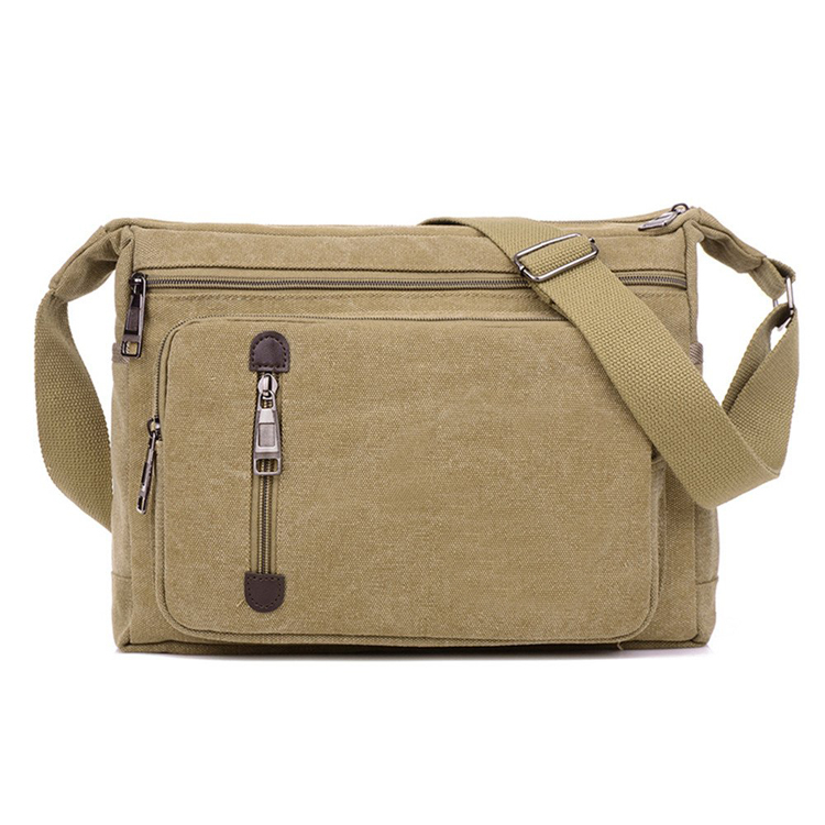 Cheap Custom Logo School Outdoor Travel Briefcase Shoulder Messenger Canvas Bag (EPJ-SB037)