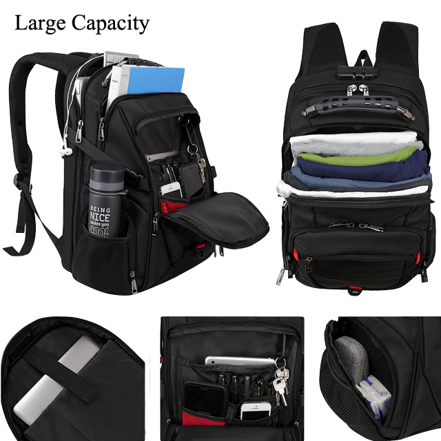 Anti-Theft Water Resistant Backpack With USB Charging Port Fit 16" Laptop (FP-190103)