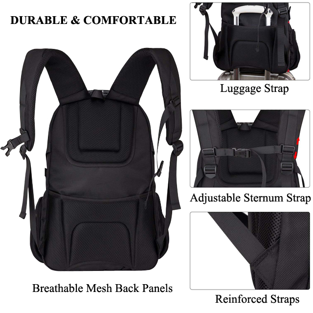 Anti-Theft Water Resistant Backpack With USB Charging Port Fit 16" Laptop (FP-190103)