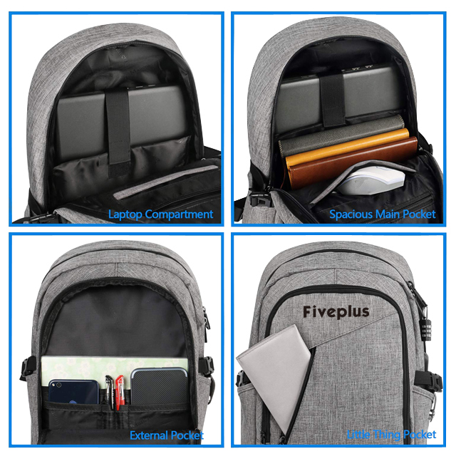 Anti Theft Water Resistant Backpack Fits UNDER 17" Laptop Backpacks (FP-190101)