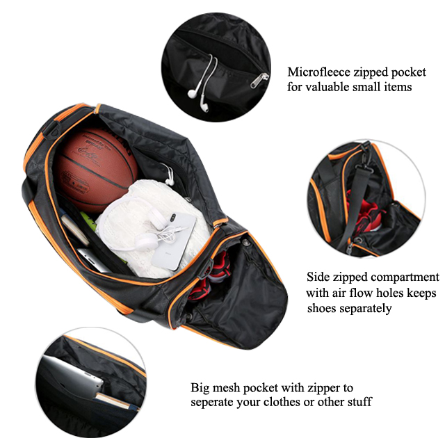 The Travel Duffel Bag Sports Gym Bag with Shoes Compartment (FP-190106)