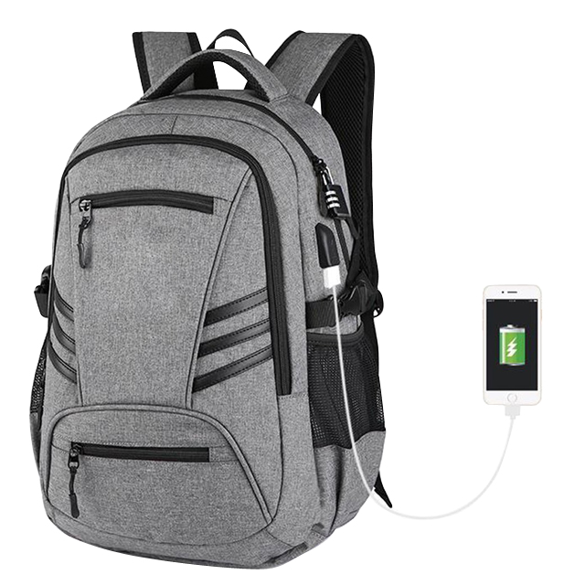 Anti-Theft Slim Business Computer Backpack Fits 15.6" Macbook With USB Charging Port (FP-190111)